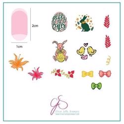 Bitty Bunnies n Blooms (CjSH-10), stampingplade, Clear Jelly Stamper